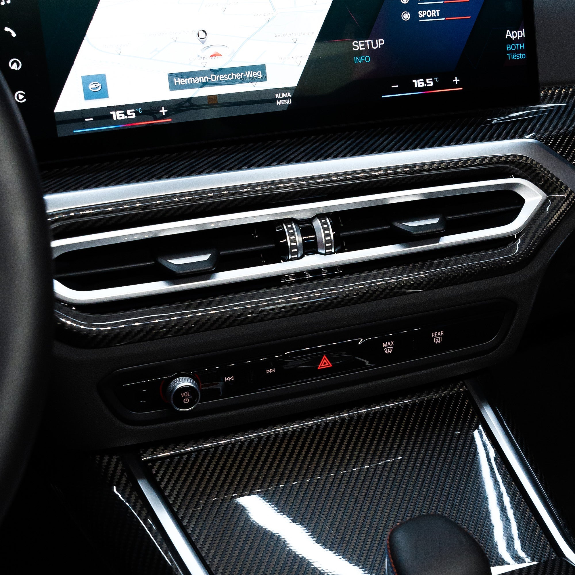 Carbon Interieur Mittelbelüftungsblende für BMW 2er/M2/M3/M4 (G80/G82/G87/G20/G42)   FLOW DOWN®