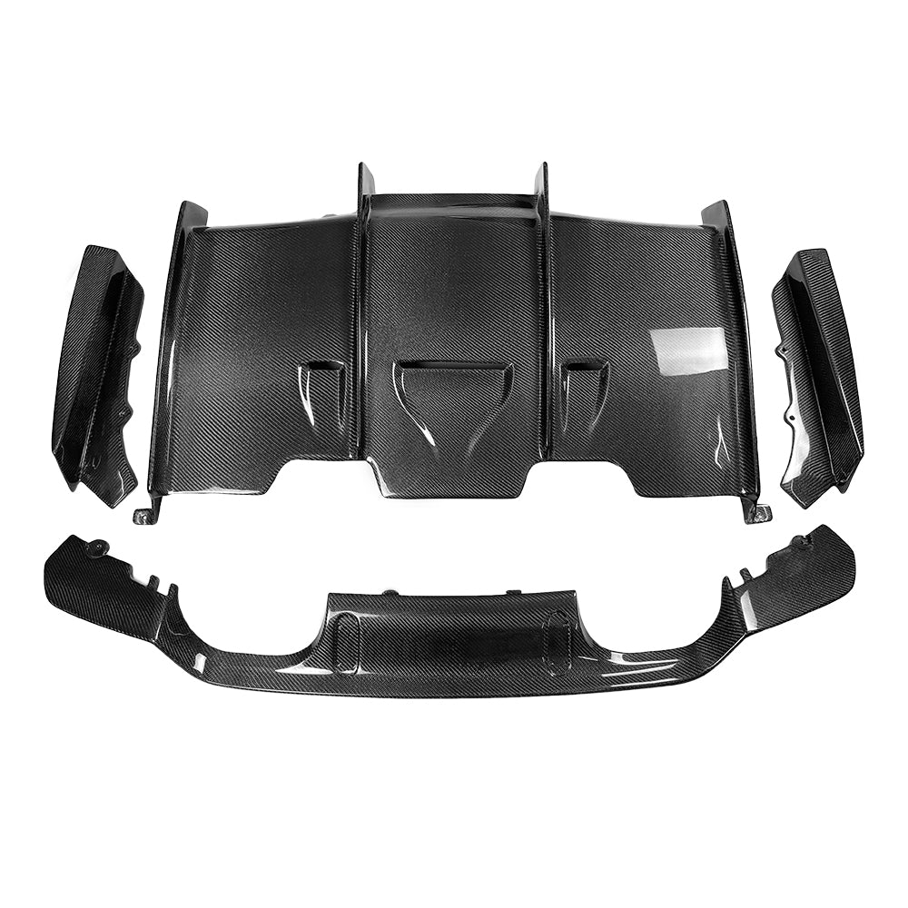 4-Teiliger Diffusor aus PrePreg Carbon für BMW M3/M4 (F80/F82/F83)   FLOW DOWN®