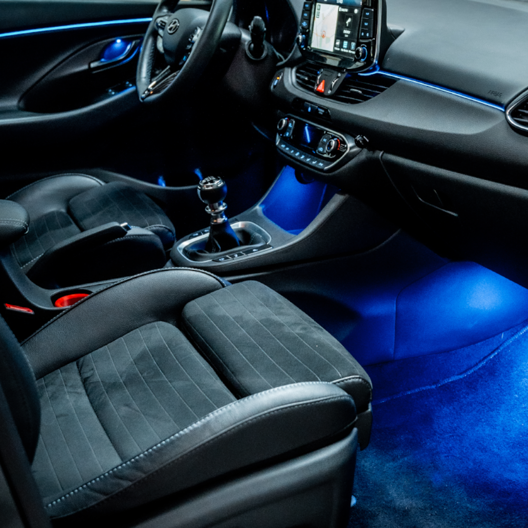 FLOW DOWN® Ambientebeleuchtung 2.0 Nachrüstung für Hyundai I20N   FLOW DOWN®