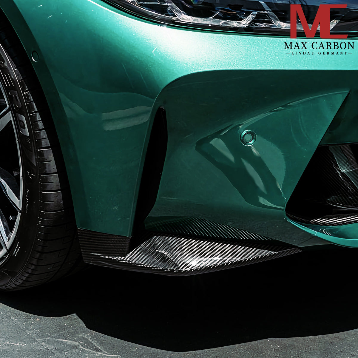 Dry Carbon Frontansatz "Ecke" für BMW M3 G80 G81 / M4 G82 G83 mit Teiletypgenehmigung (TTG)   Max Carbon