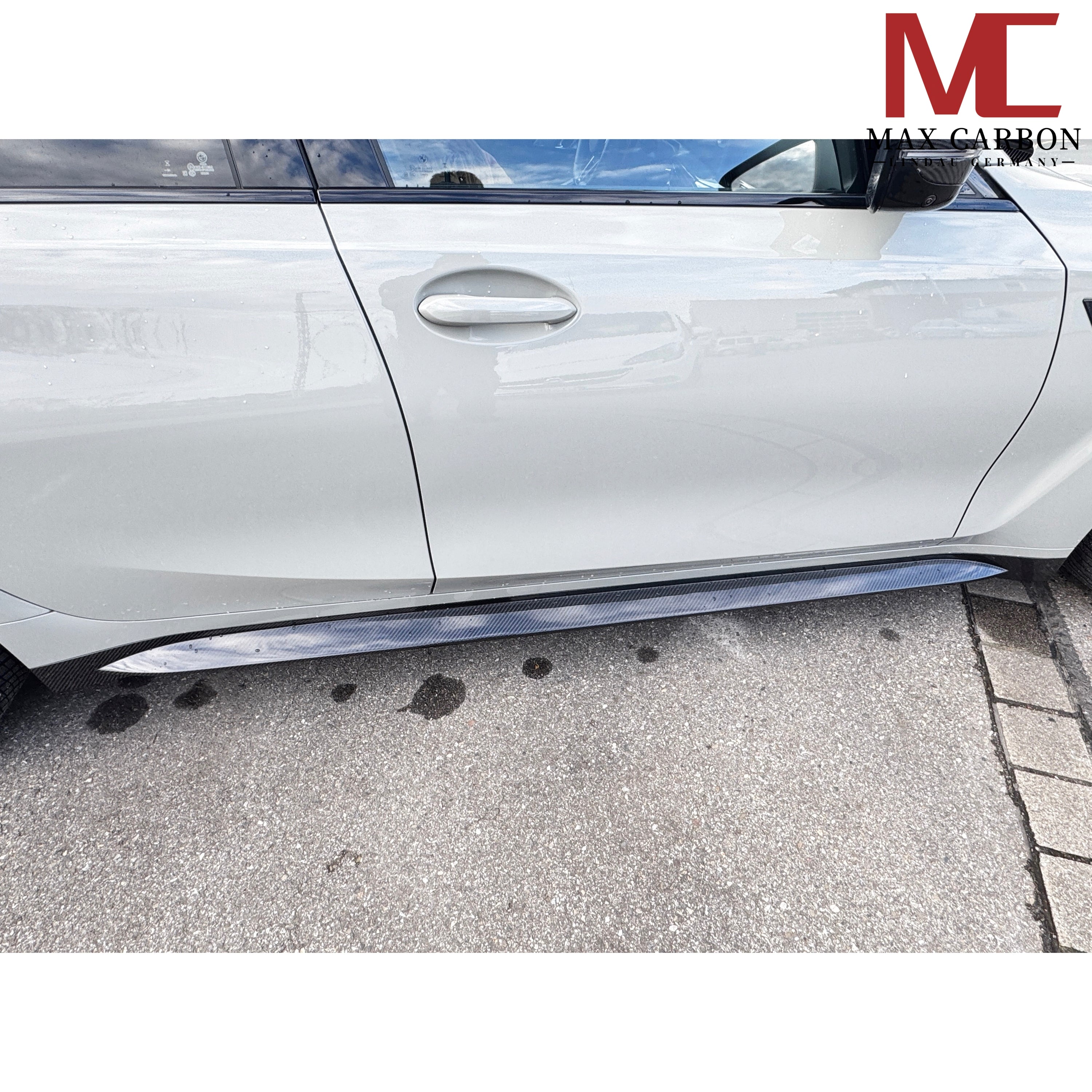 Dry Carbon Seitenschweller "OEM Style" für BMW M3 G80 G81 mit Teiletypgenehmigung (TTG)   Max Carbon