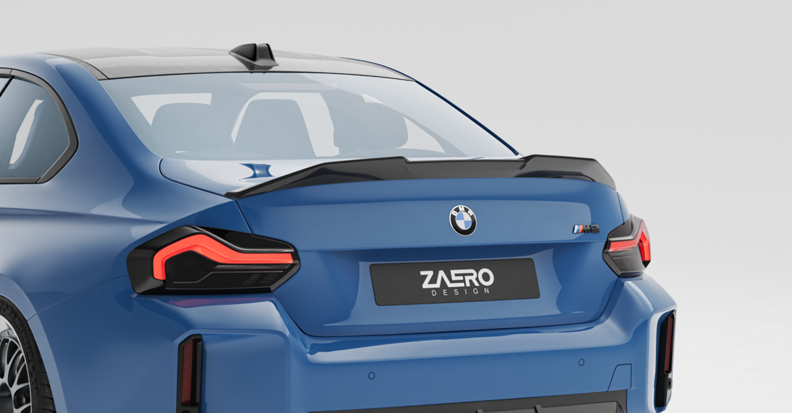 EVO-S Heckspoiler passend für BMW M2 G87 – montiert am Fahrzeug