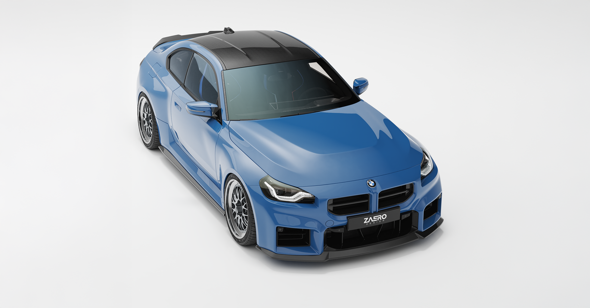 EVO-S Frontlippe passend für BMW M2 G87 – montiert am Fahrzeug