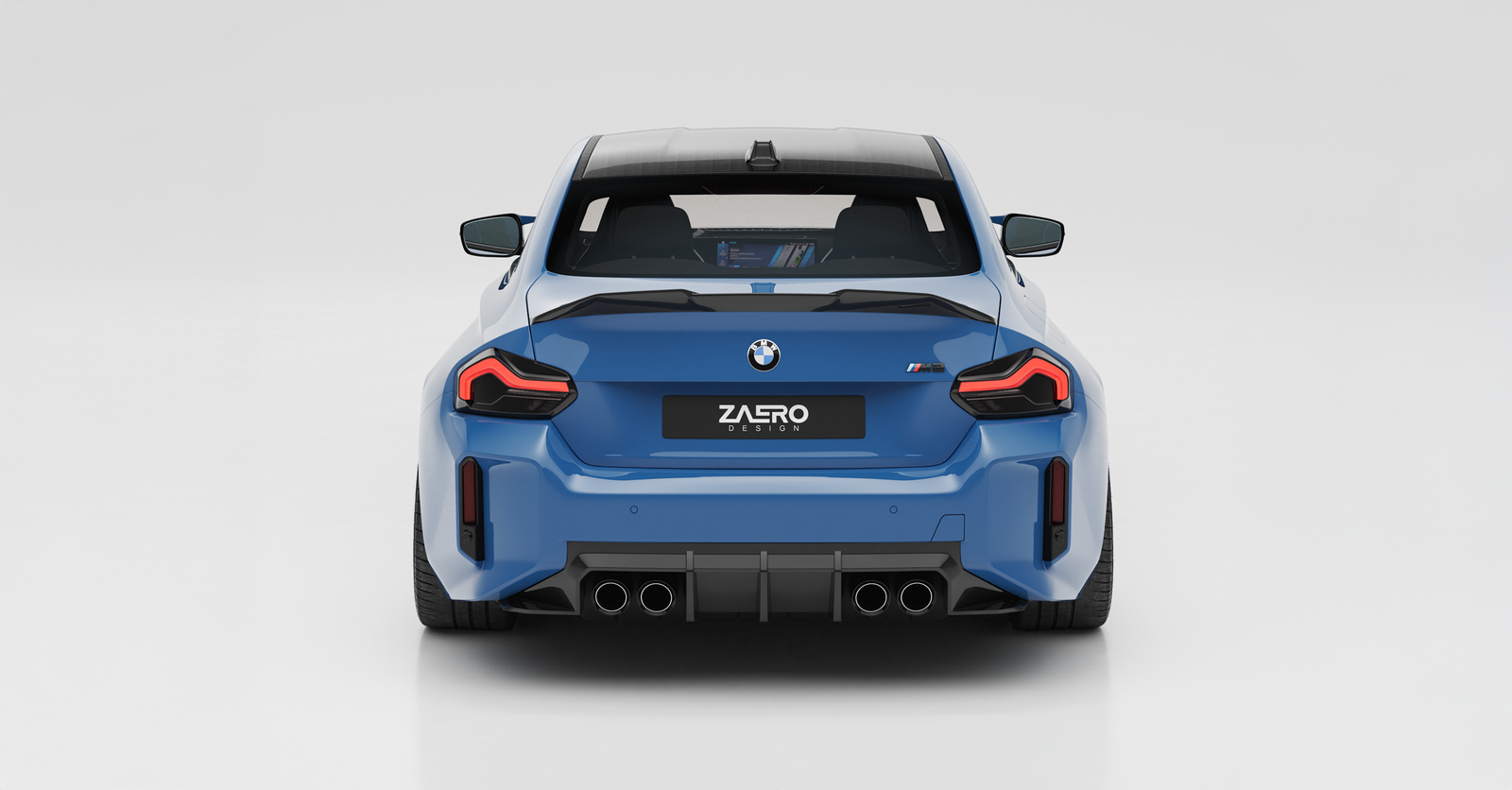 Zaero Design Diffusor passend für BMW M2 G87 – Seitenansicht Heck