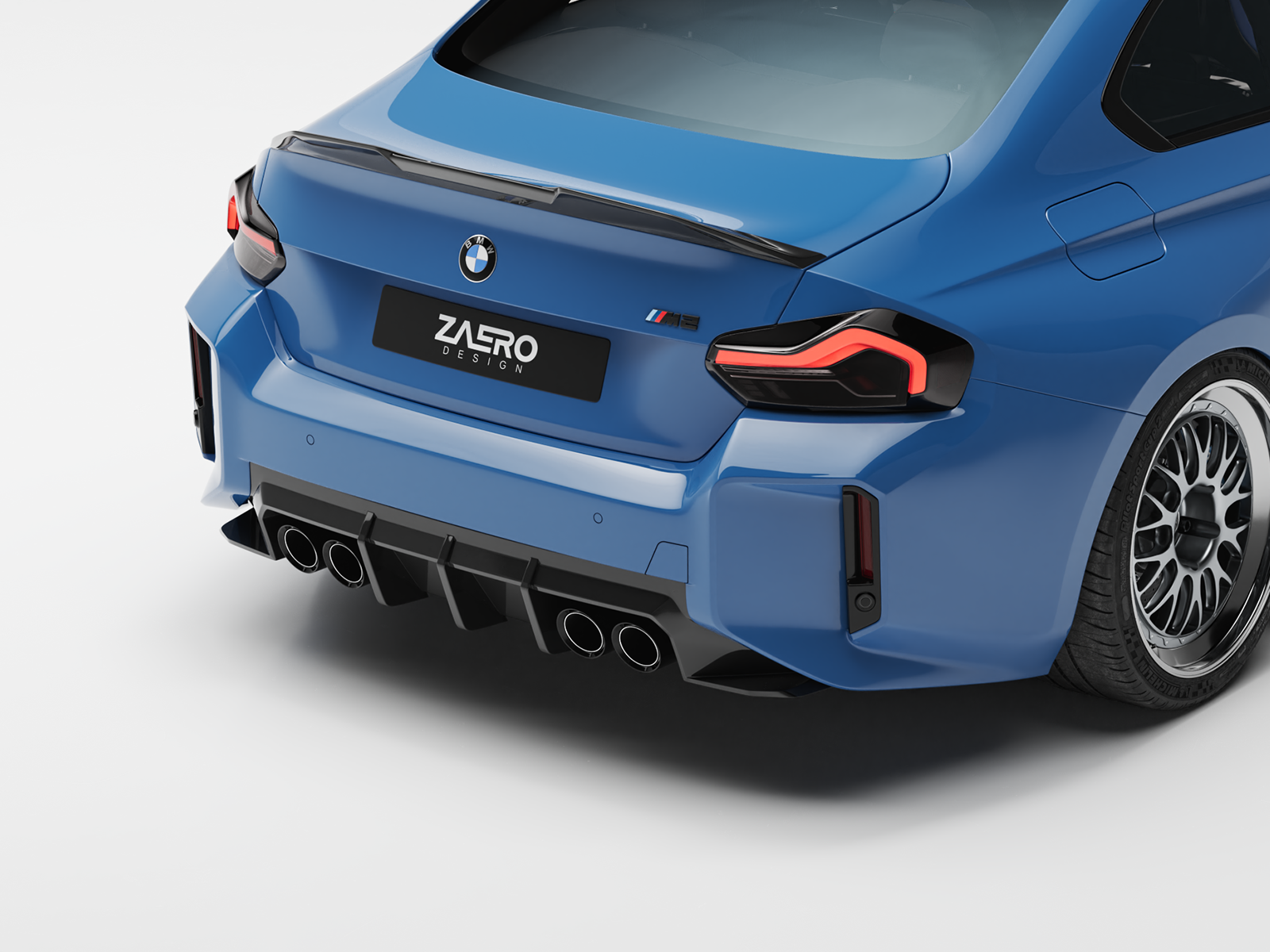 Zaero Design EVO-S Diffusor passend für BMW M2 G87 – Heckansicht