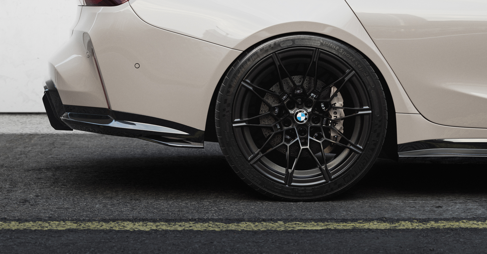 EVO-S Diffusor-Erweiterung passend für BMW M3 G80 G81 in Glanzschwarz