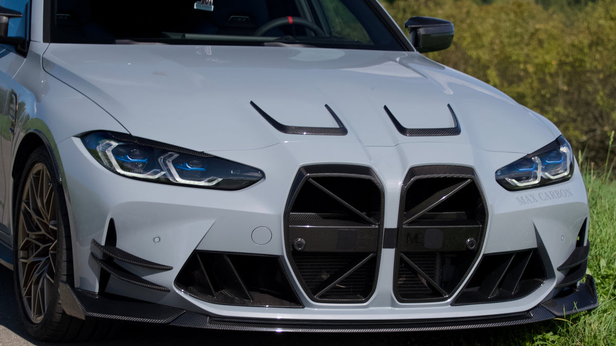 Dry Carbon MAX CARBON Design Kühlergrill Nieren für BMW M3 G80 G81 / M4 G82 G83 CSL Eintragungsfrei   Max Carbon