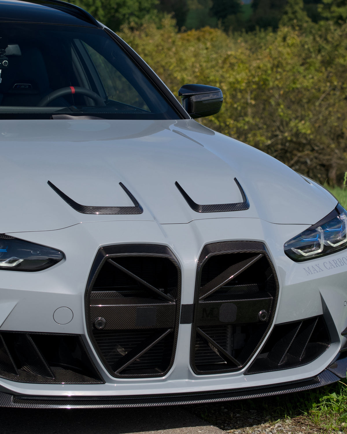 Dry Carbon MAX CARBON Design Kühlergrill Nieren für BMW M3 G80 G81 / M4 G82 G83 CSL Eintragungsfrei   Max Carbon