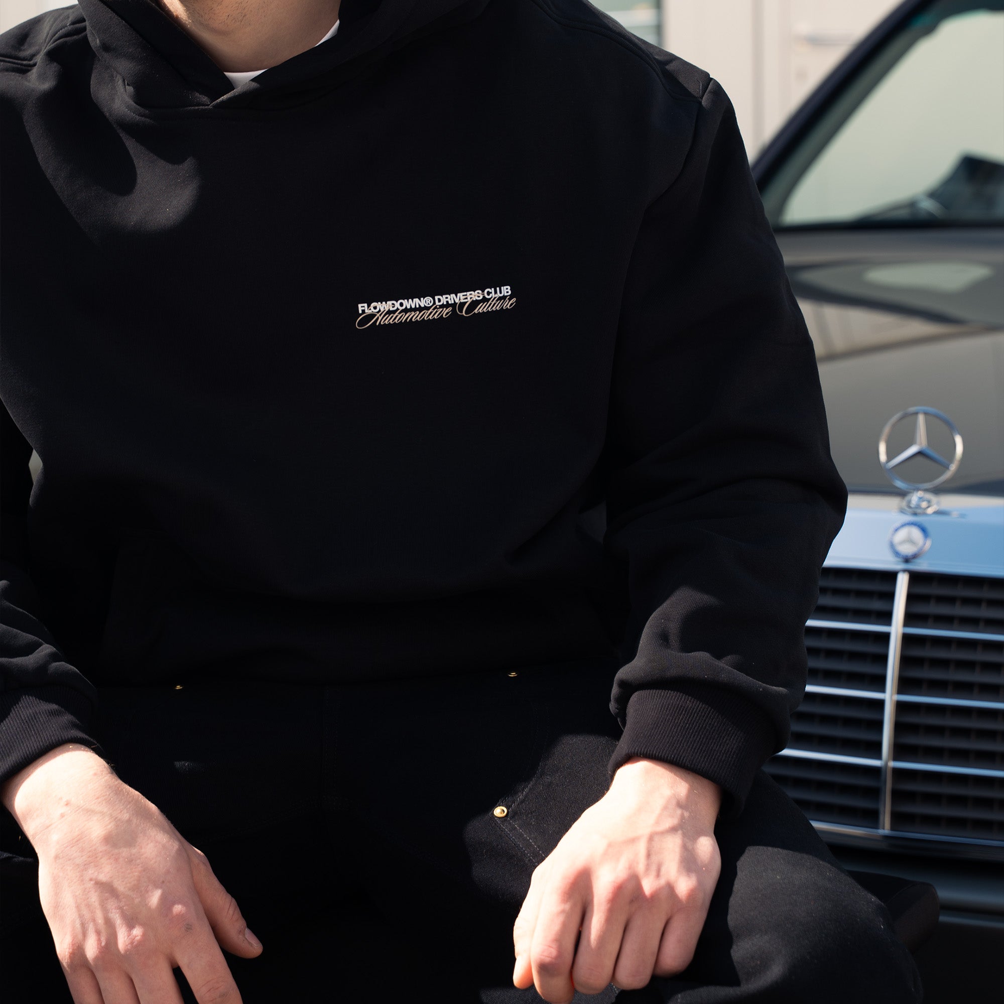 FLOW DOWN DRIVERS CLUB Oversize Hoodie 500gsm   FLOW DOWN®
