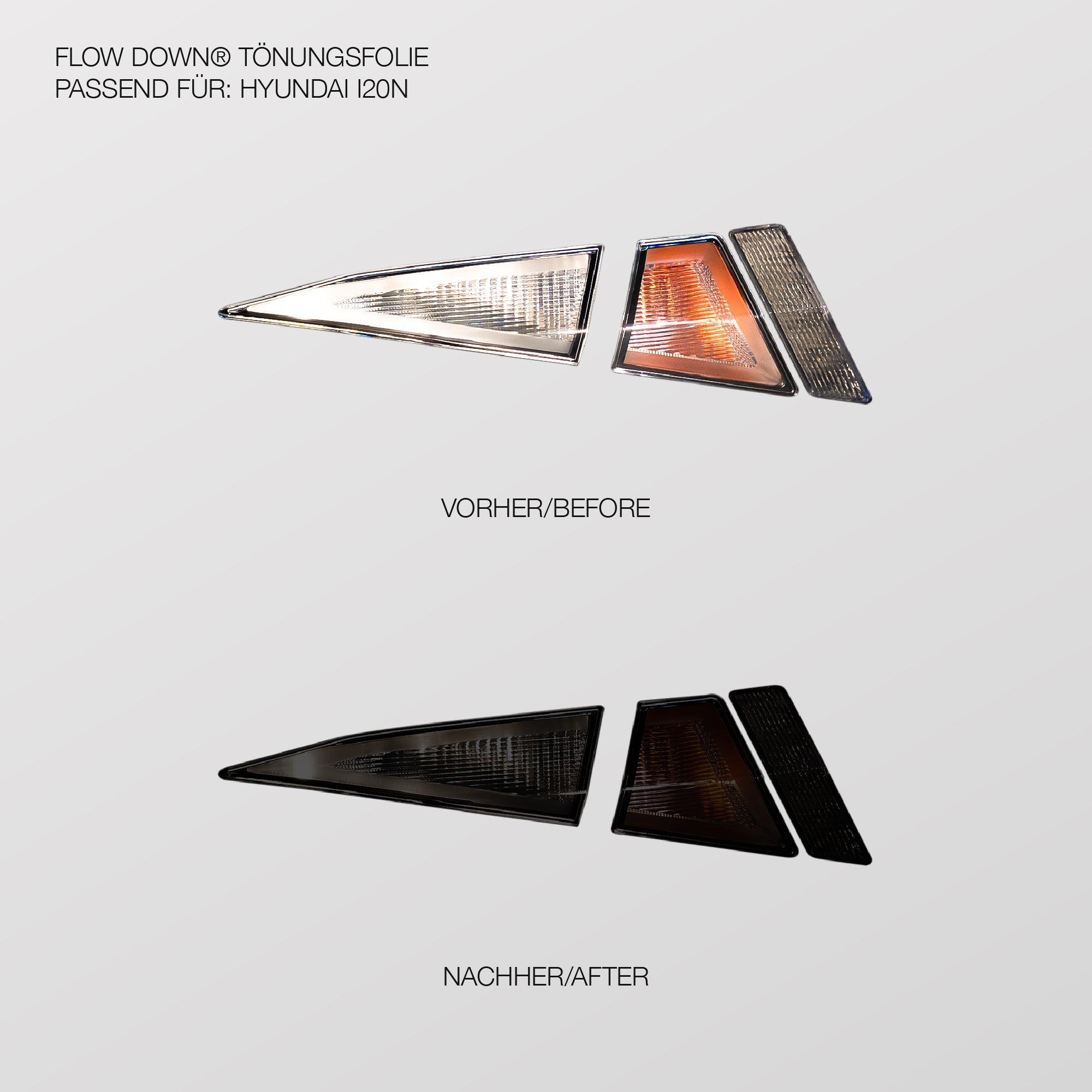 NTECHNIKS Tönungsfolie Rückleuchten für Hyundai I20N  Blackline FLOW DOWN®