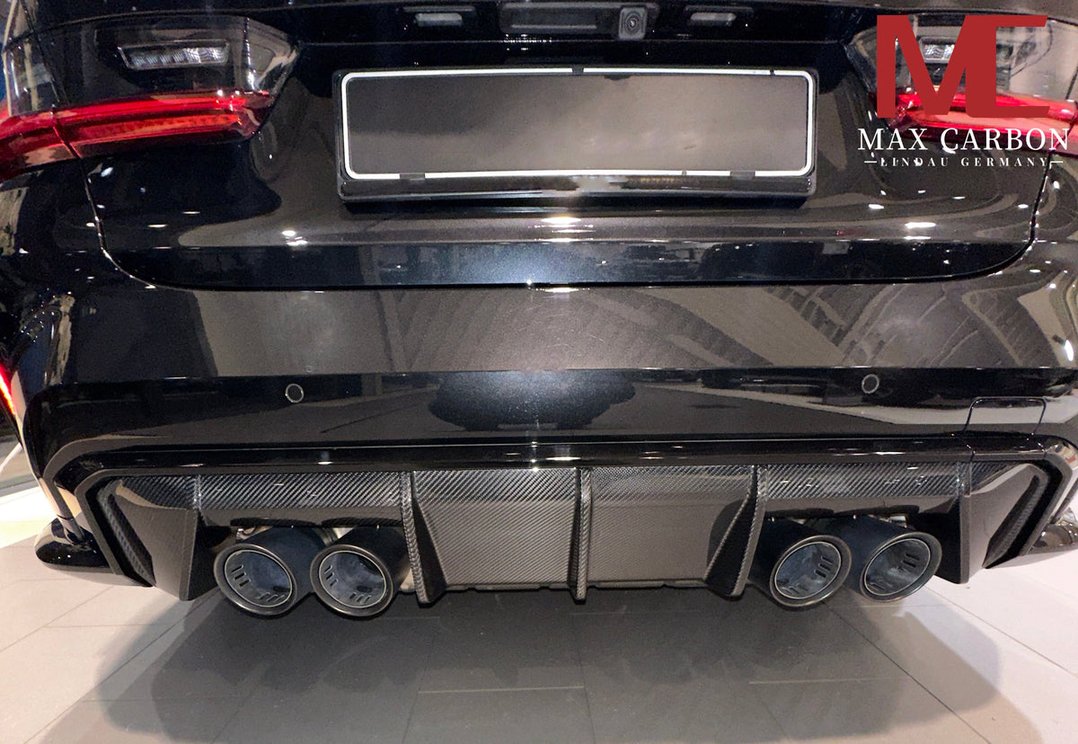 Dry Carbon Heckdiffusor "Performance Style" für BMW M3 G80 G81 / M4 G82 G83 mit Teiletypgenehmigung (TTG)   Max Carbon