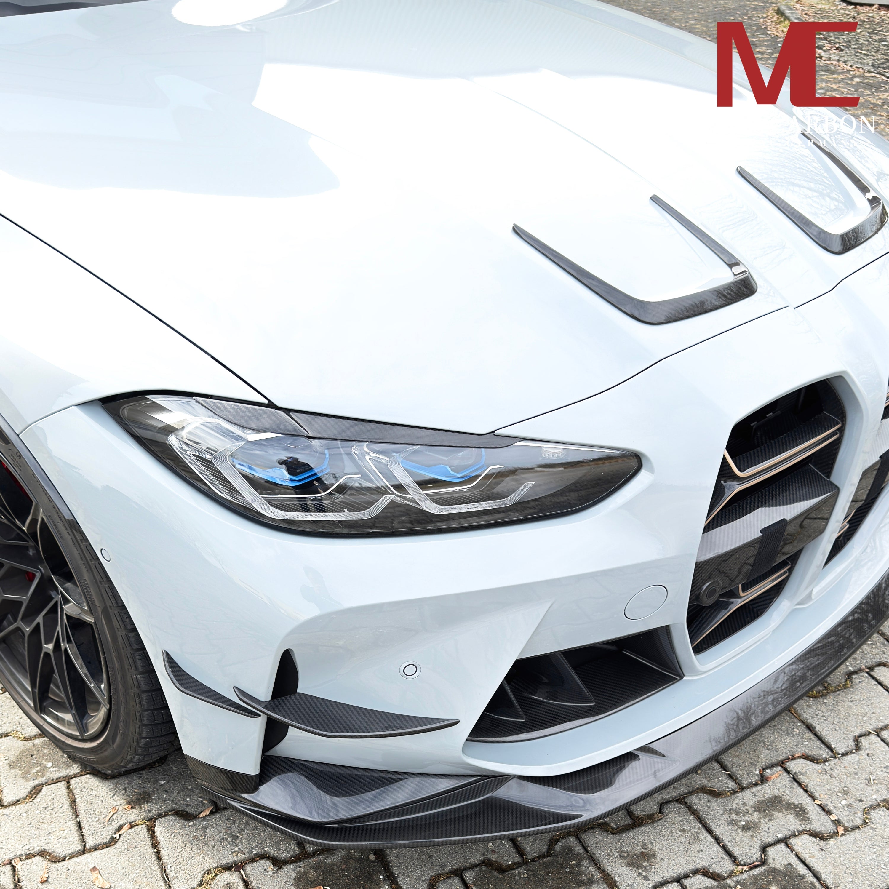 Dry Carbon Frontansatz "Ecke" für BMW M3 G80 G81 / M4 G82 G83 mit Teiletypgenehmigung (TTG)   Max Carbon