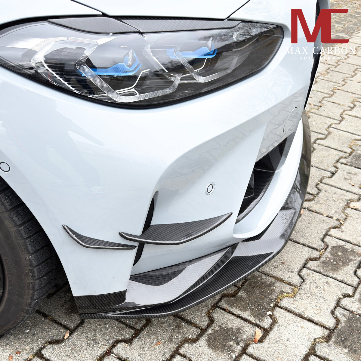Dry Carbon Frontansatz "Ecke" für BMW M3 G80 G81 / M4 G82 G83 mit Teiletypgenehmigung (TTG)   Max Carbon