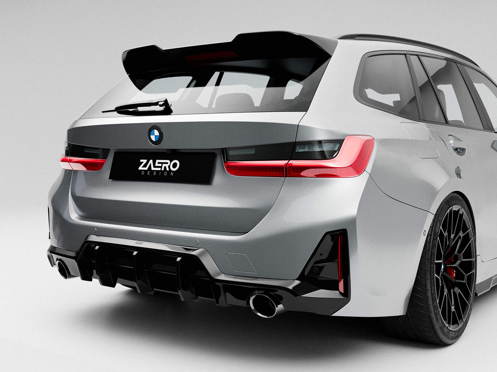 Zaero Design EVO-1 Diffusor passend für BMW 3er G20 G21 320 330 – Heckansicht