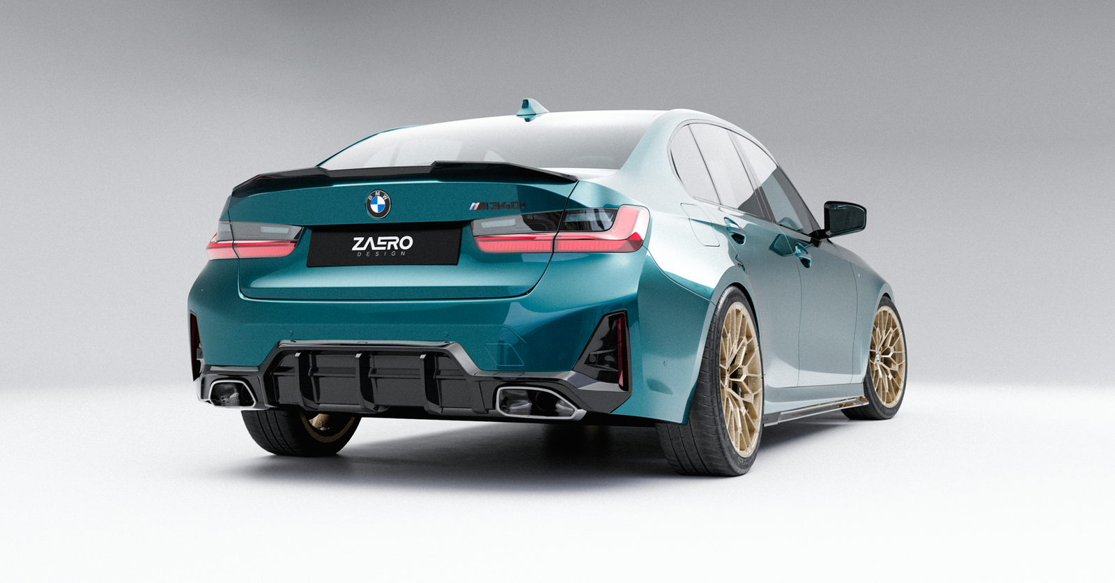 EVO-1 Diffusor passend für BMW M340 G20 G21 in Glanzschwarz