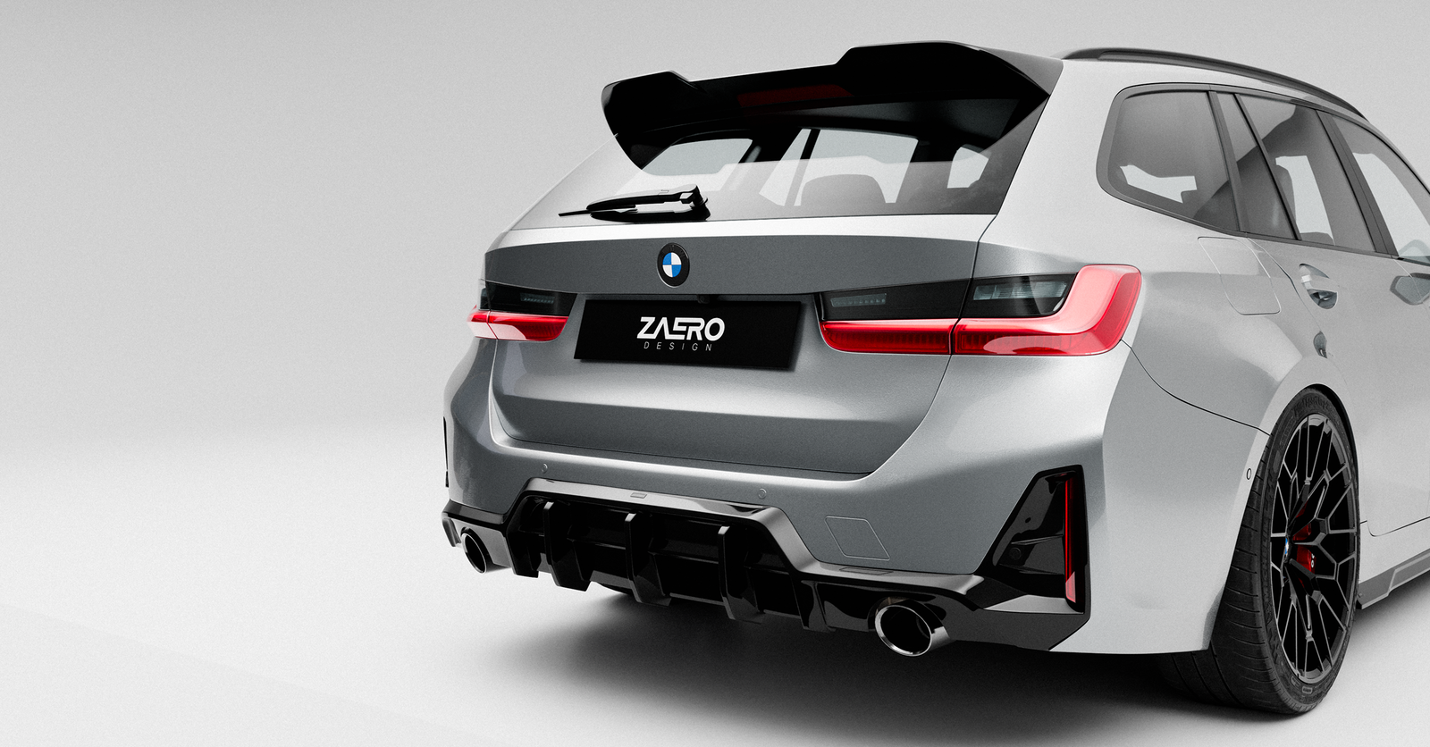 EVO-1 Diffusor passend für BMW 3er G21 Touring 320 330 in Glanzschwarz