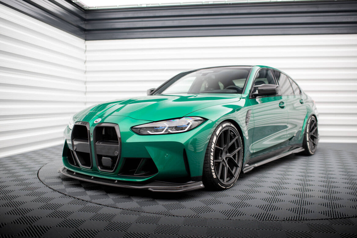Carbon Fiber Cup Spoilerlippe Front Ansatz V.2 für BMW M4 G82 / M3 G80   Maxton Design