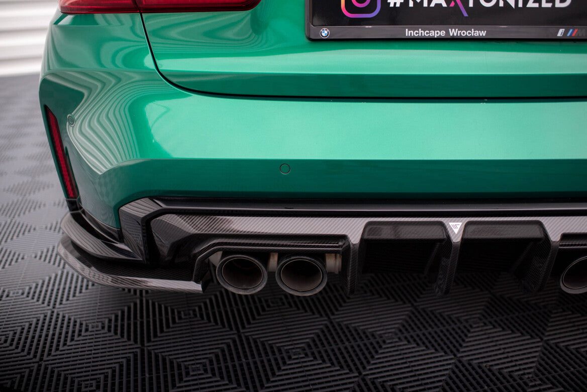 Carbon Fiber Heck Ansatz Flaps Diffusor für BMW M3 G80   Maxton Design