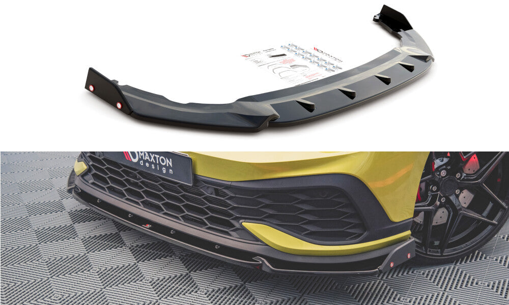 Cup Spoilerlippe Front Ansatz V.1 +Flaps für VW Golf 8 GTI Clubsport   Maxton Design
