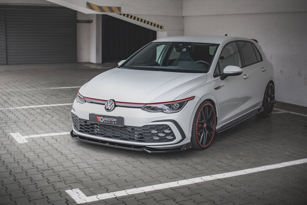 Cup Spoilerlippe Front Ansatz +Flaps V.2 für VW Golf 8 GTI   Maxton Design