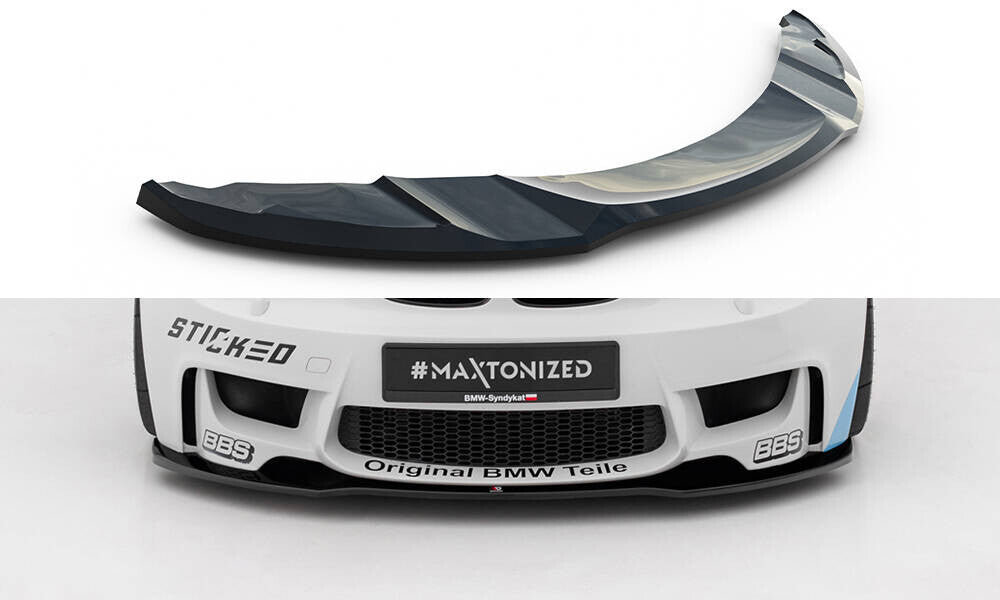 Cup Spoilerlippe Front Ansatz für BMW 1er M Coupe E82   Maxton Design