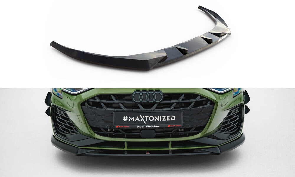 Cup Spoilerlippe Front Ansatz V.1 für Audi S3 / A3 S-line 8Y Facelift   Maxton Design