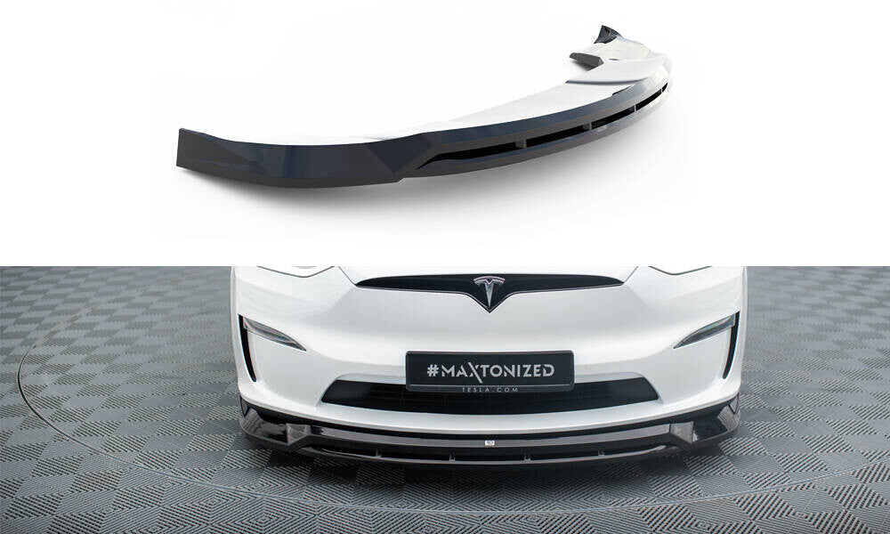 Cup Spoilerlippe Front Ansatz V.1 für Tesla Model X Mk1 FL   Maxton Design