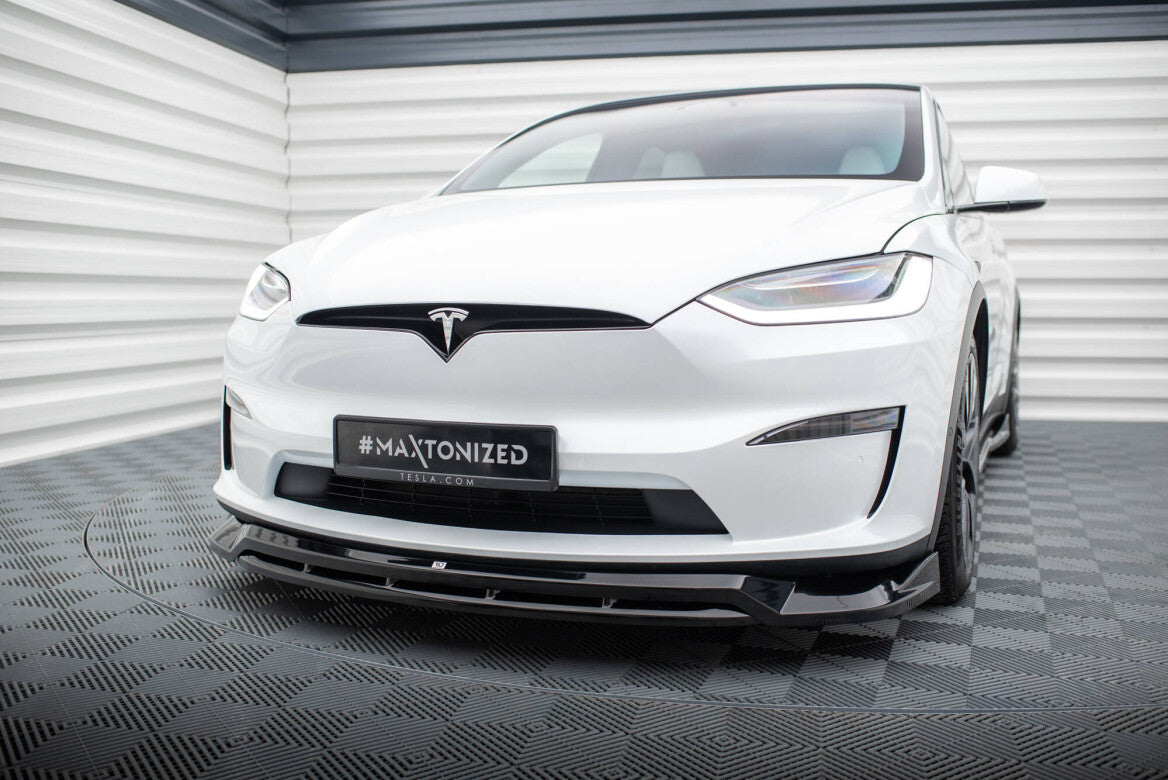 Cup Spoilerlippe Front Ansatz V.1 für Tesla Model X Mk1 FL   Maxton Design