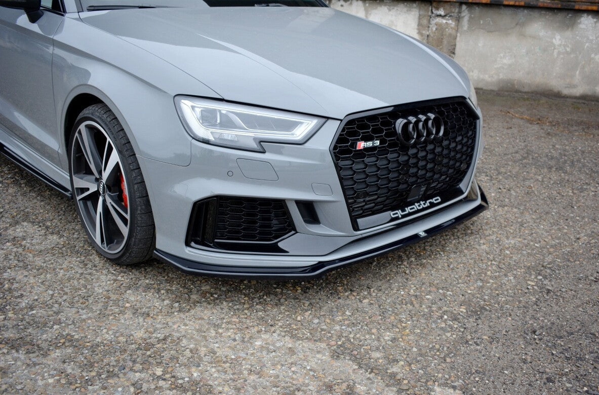 Cup Spoilerlippe Front Ansatz V.2 für Audi RS3 8V FL Limousine   Maxton Design