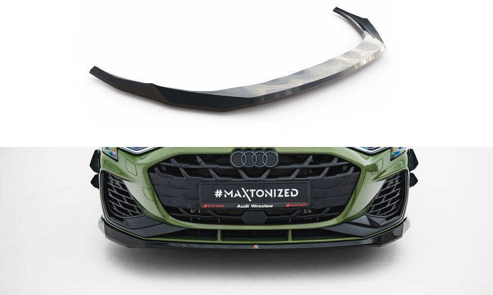 Cup Spoilerlippe Front Ansatz V.2 für Audi S3 / A3 S-line 8Y Facelift   Maxton Design