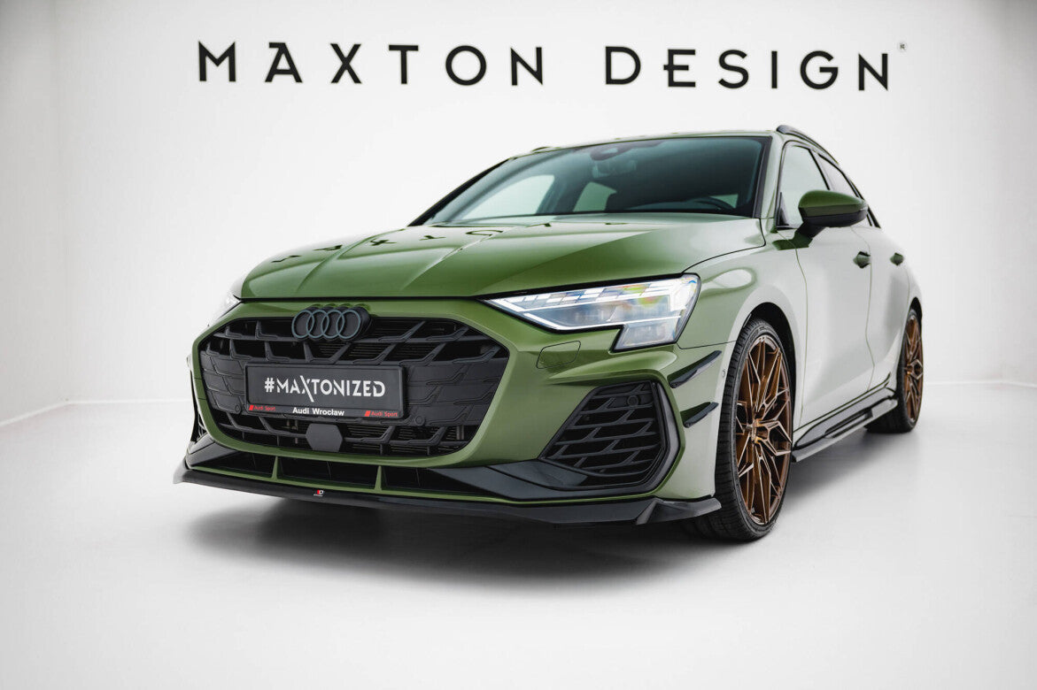 Cup Spoilerlippe Front Ansatz V.2 für Audi S3 / A3 S-line 8Y Facelift   Maxton Design