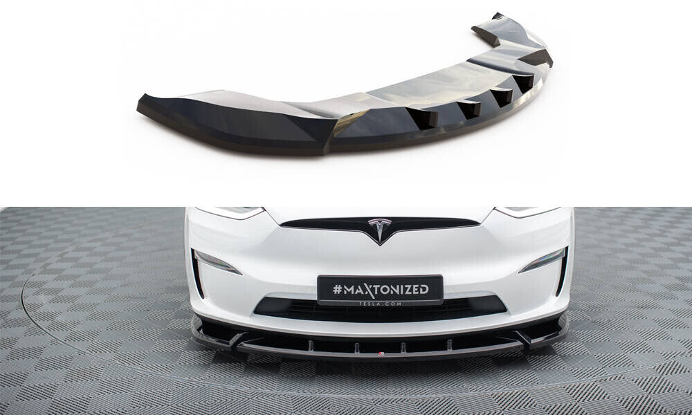 Cup Spoilerlippe Front Ansatz V.2 für Tesla Model X Mk1 FL   Maxton Design