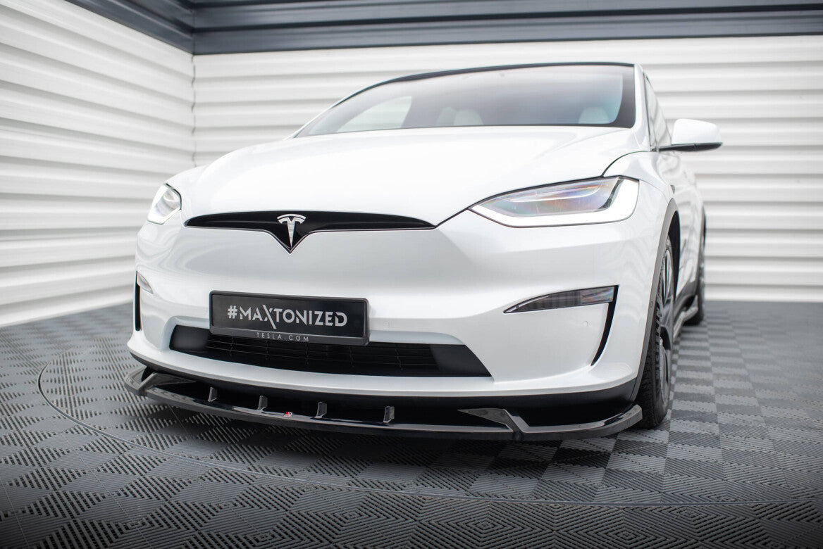 Cup Spoilerlippe Front Ansatz V.2 für Tesla Model X Mk1 FL   Maxton Design