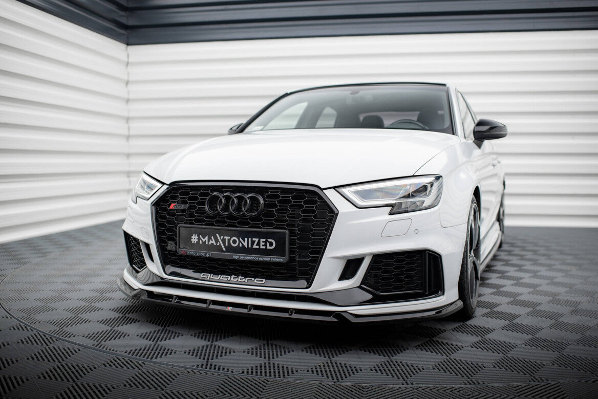 Cup Spoilerlippe Front Ansatz V.3 für Audi RS3 Limousine 8V Facelift   Maxton Design