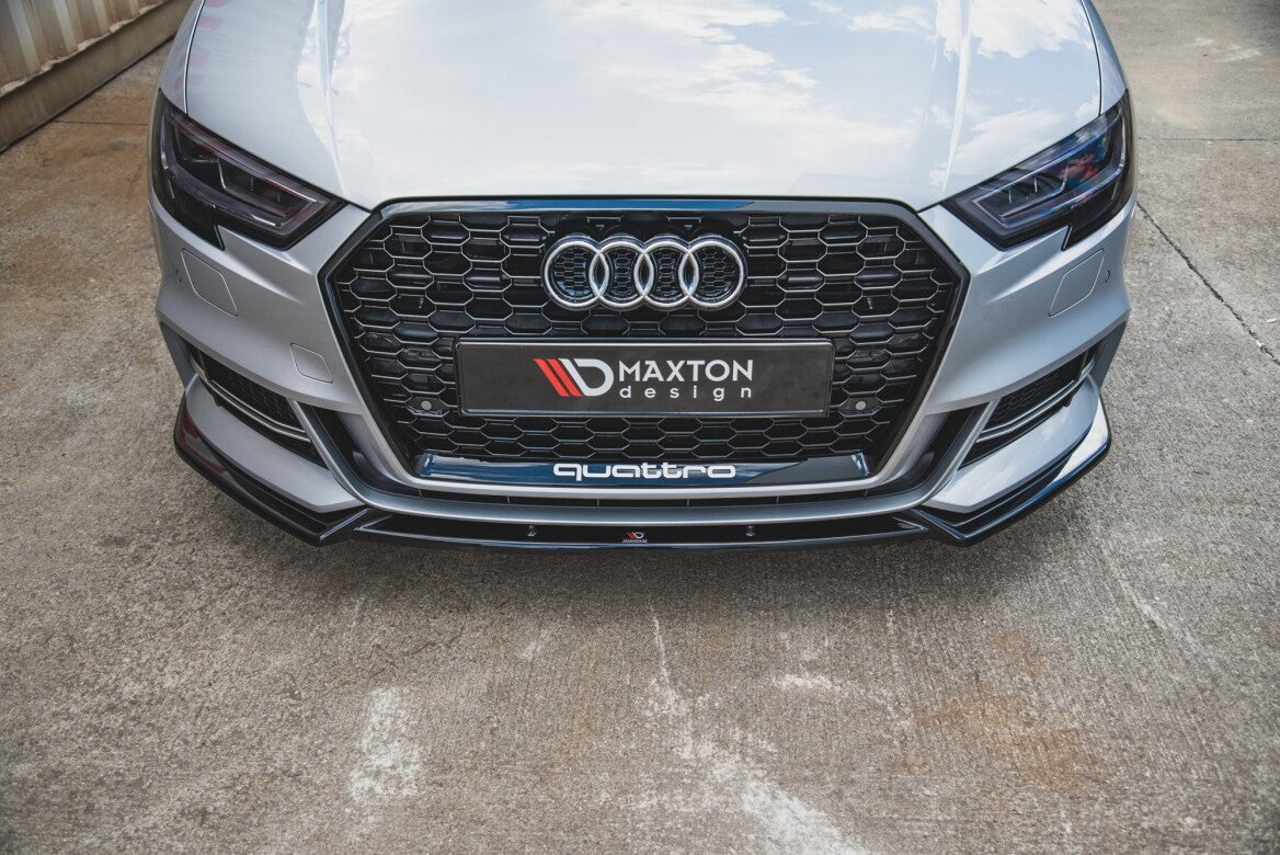 Cup Spoilerlippe Front Ansatz V.3 für Audi S3 / A3 S-Line 8V Limousine Facelift   Maxton Design