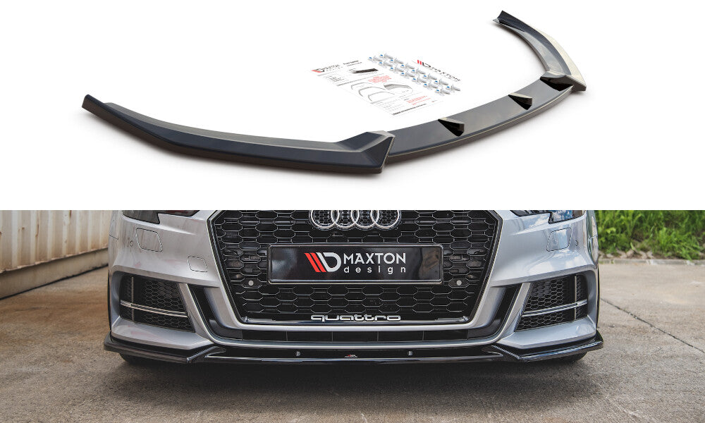 Cup Spoilerlippe Front Ansatz V.3 für Audi S3 / A3 S-Line 8V Limousine Facelift   Maxton Design