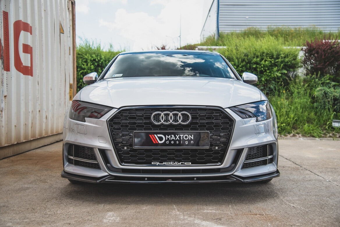 Cup Spoilerlippe Front Ansatz V.3 für Audi S3 / A3 S-Line 8V Limousine Facelift   Maxton Design