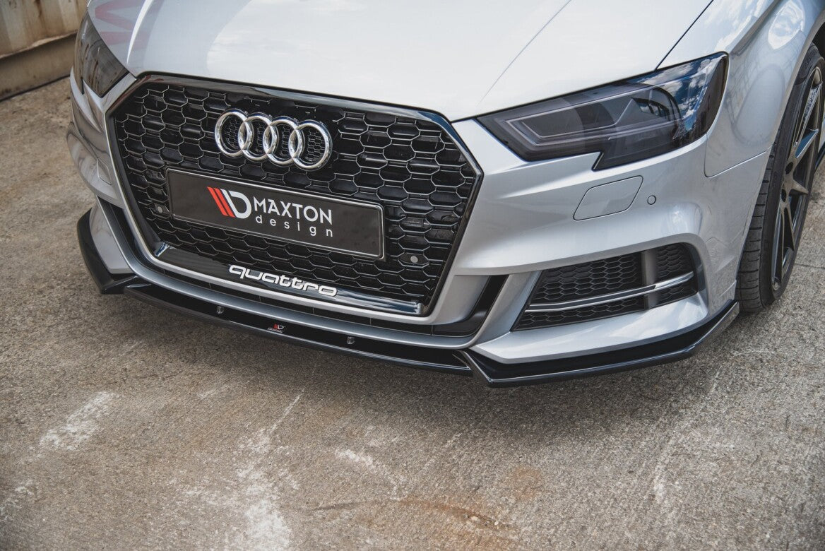 Cup Spoilerlippe Front Ansatz V.3 für Audi S3 / A3 S-Line 8V Limousine Facelift   Maxton Design