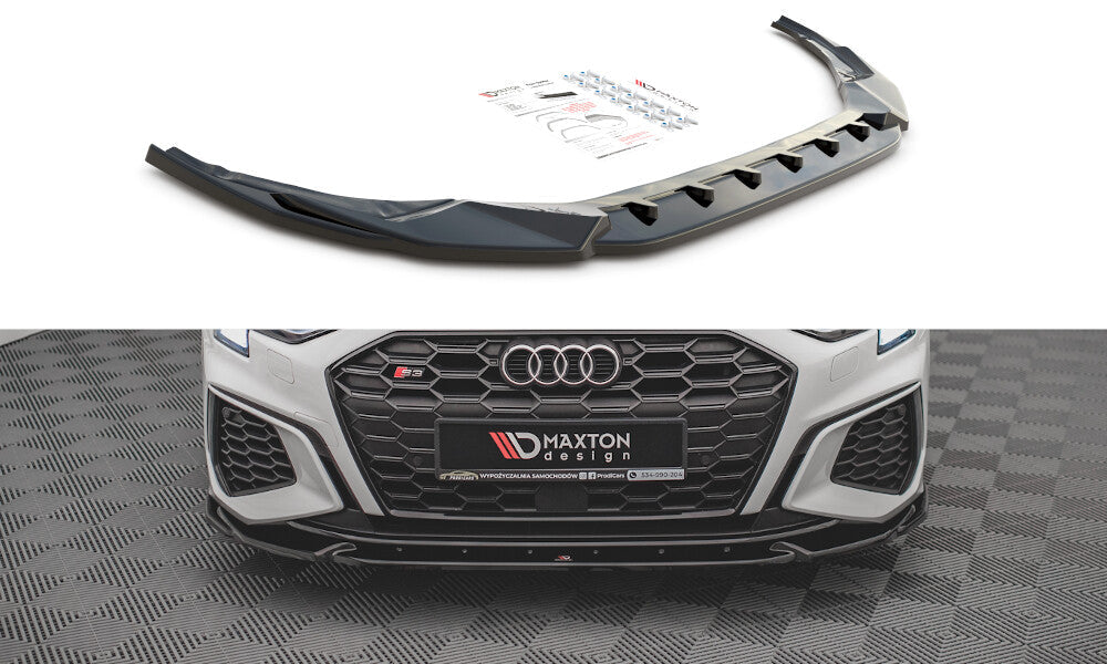 Cup Spoilerlippe Front Ansatz V.3 für Audi S3 / A3 S-Line 8Y   Maxton Design