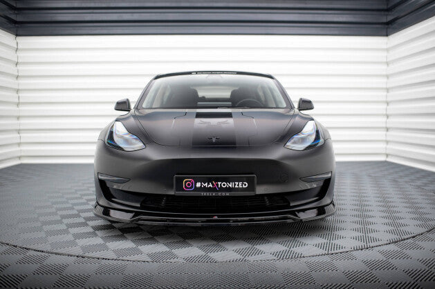 Cup Spoilerlippe Front Ansatz V.3 für Tesla Model 3   Maxton Design