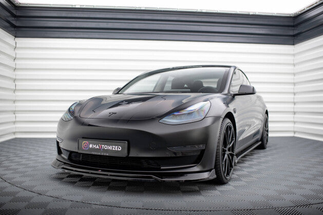 Cup Spoilerlippe Front Ansatz V.3 für Tesla Model 3   Maxton Design