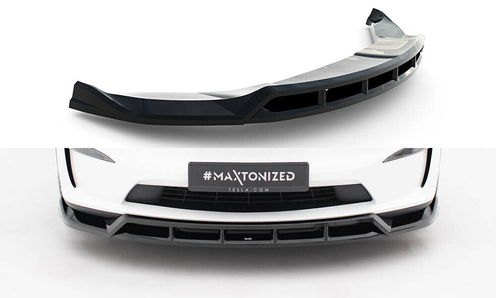 Cup Spoilerlippe Front Ansatz V.3 für Tesla Model X Mk1 FL   Maxton Design