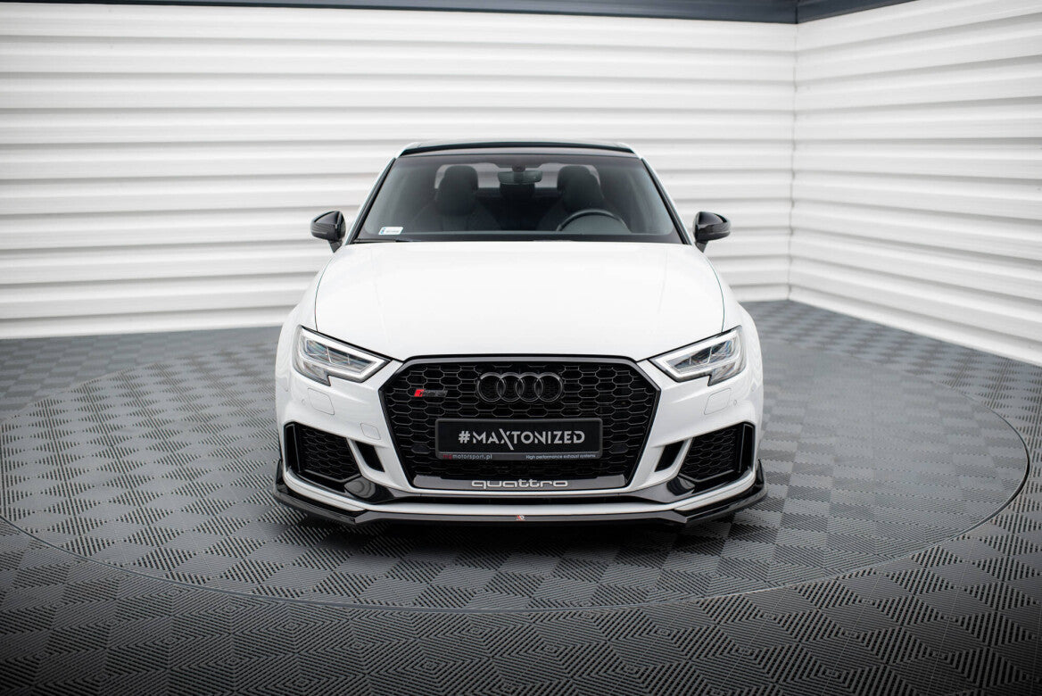 Cup Spoilerlippe Front Ansatz V.4 für Audi RS3 Limousine 8V Facelift   Maxton Design