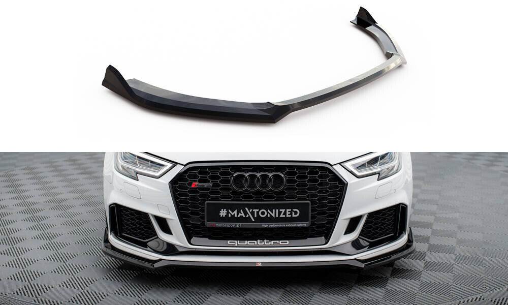 Cup Spoilerlippe Front Ansatz V.4 für Audi RS3 Limousine 8V Facelift   Maxton Design