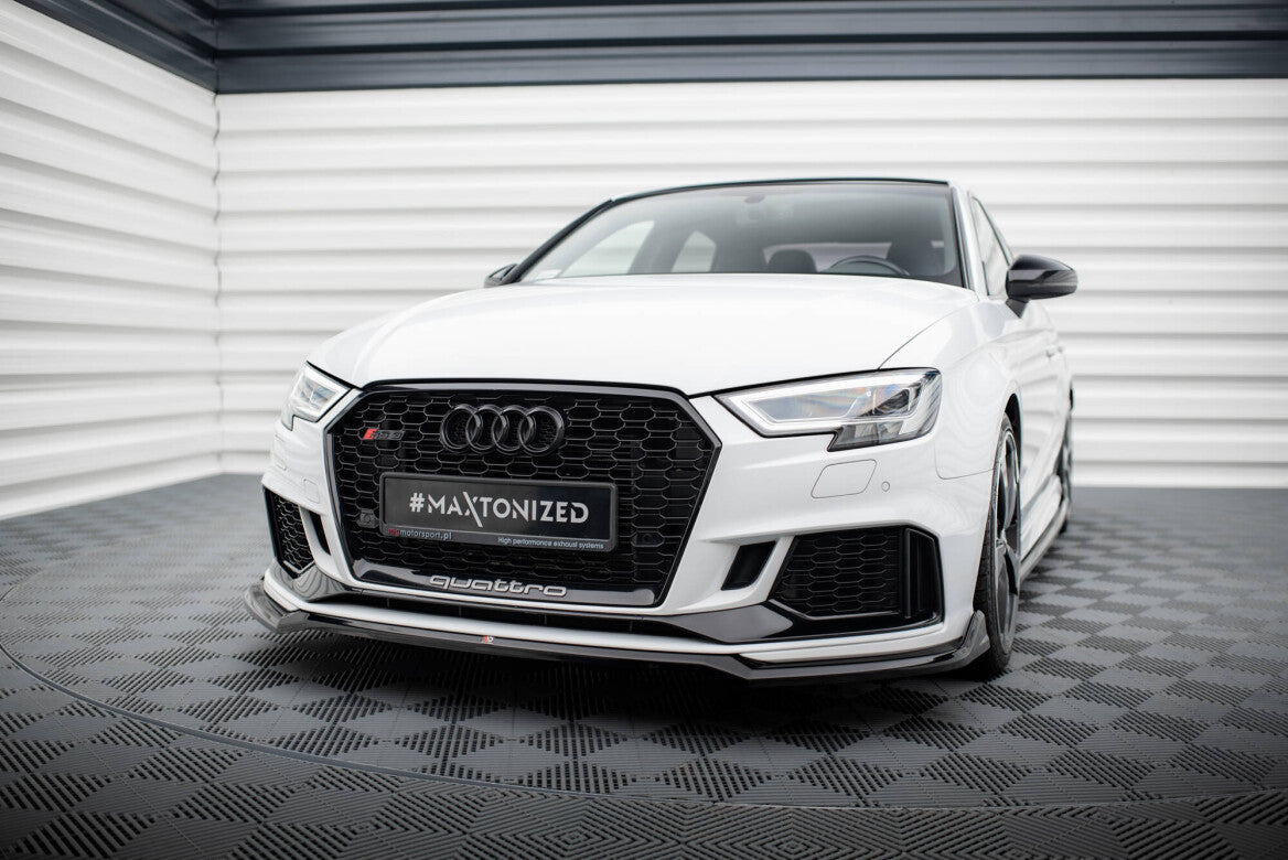 Cup Spoilerlippe Front Ansatz V.4 für Audi RS3 Limousine 8V Facelift   Maxton Design