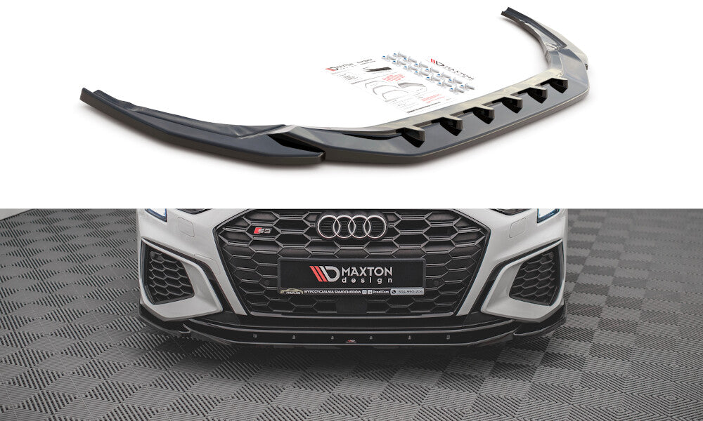 Cup Spoilerlippe Front Ansatz V.4 für Audi S3 / A3 S-Line 8Y   Maxton Design