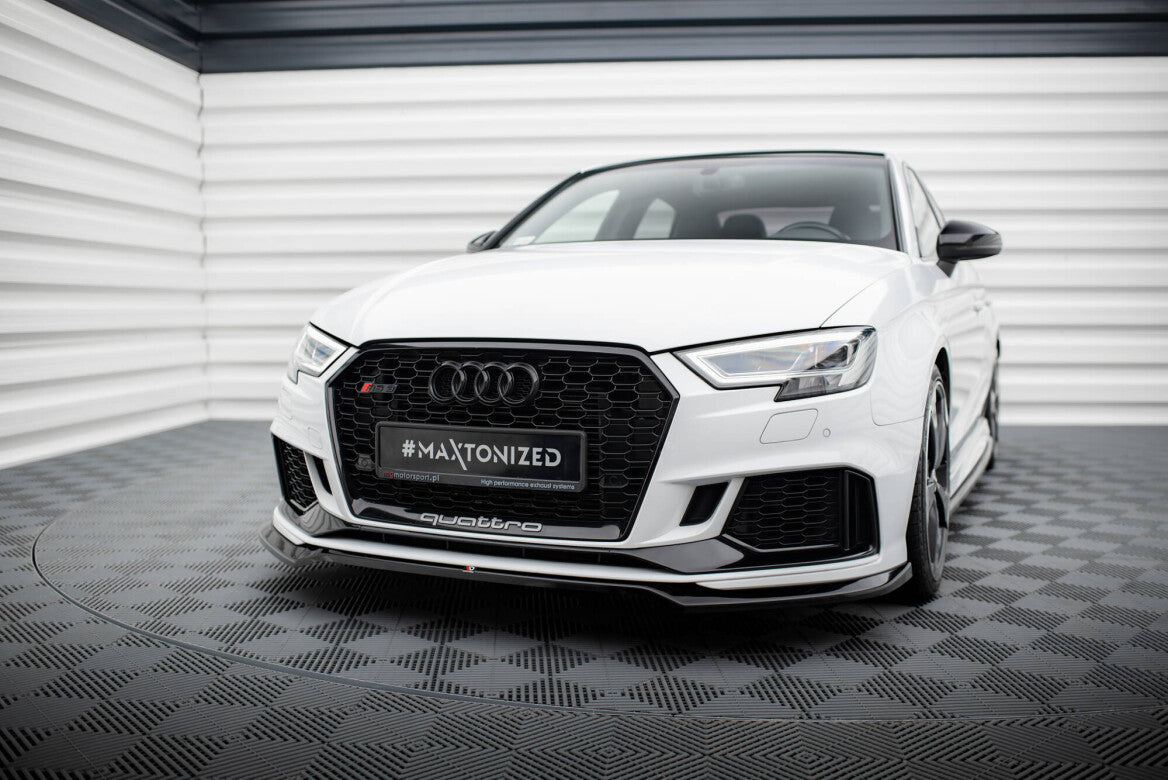 Cup Spoilerlippe Front Ansatz V.5 für Audi RS3 Limousine 8V Facelift   Maxton Design