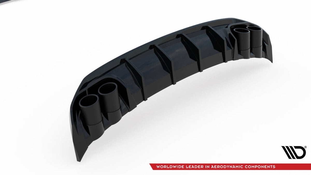Heck Ansatz Diffusor + Endrohre schwarz für Audi A3 S-Line Limousine 8Y   Maxton Design