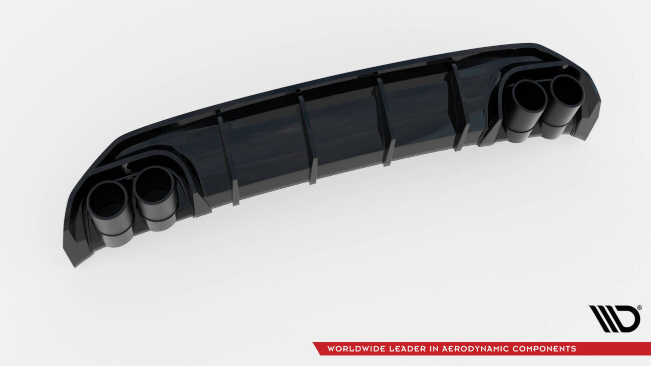 Heck Ansatz Diffusor + Endrohre schwarz für Audi A3 S-Line Limousine 8Y   Maxton Design
