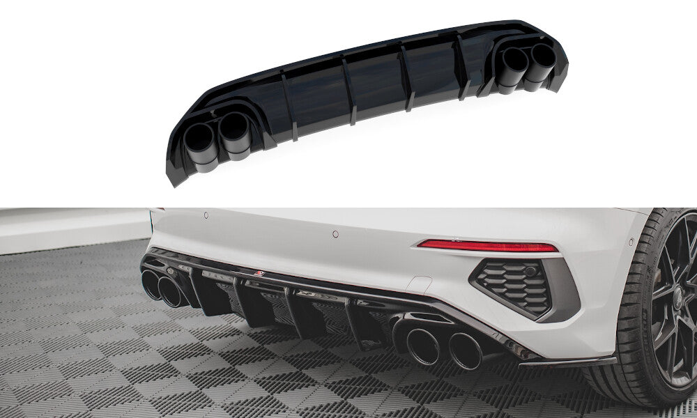 Heck Ansatz Diffusor + Endrohre für Audi A3 S-Line Sportback 8Y   Maxton Design